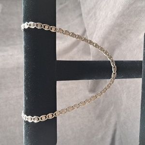 Vintage Marked INV 925 Italy Silver Mariner Chain 19" 6mm x 10mm Links VG